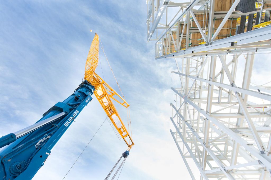 Sarens crane and steel work