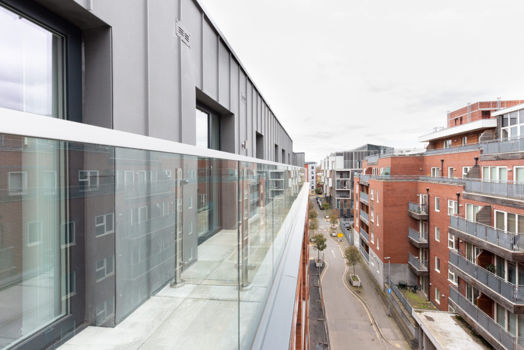 Glass balustrade left and Manchester street right