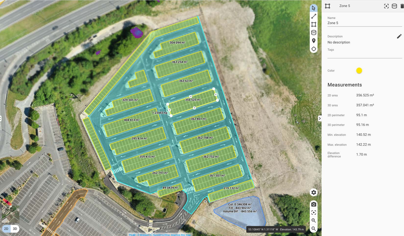 Orthomosaic map of carpark taken by mavic 2 pro drone